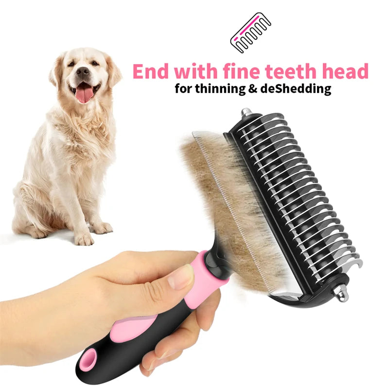 Pet Grooming Cleaning Tool 2 in 1 Pet Shedding Tool Combining Open Knot Hair Removal Hair Comb Hair Removal Comb For Cats Dogs
