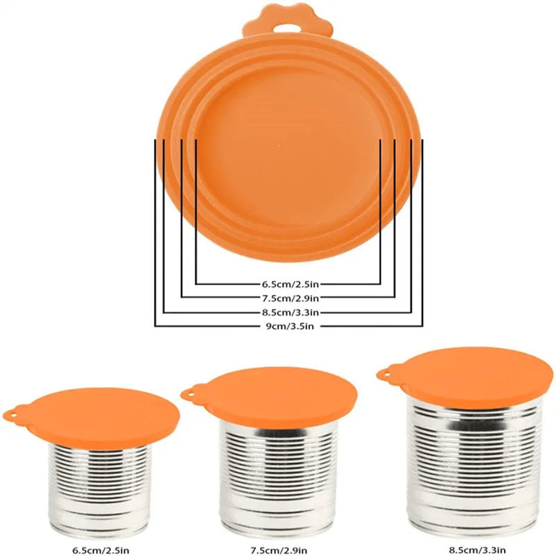 2pcs/set Reusable Pet Food Can Cover and Spoon Portable Dogs Cat Storage Tin Cap Lid Seal Cover Health Pet Supplies Pet Lids Can