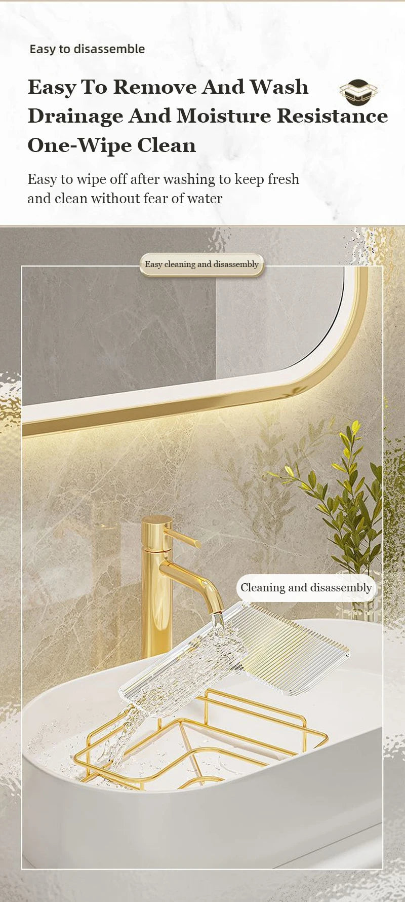 Luxury Acrylic Bathroom Shelf without Drilling Corner Shelf For Shower Kitchen Toilet Skincare Organizer Bathroom Accessories