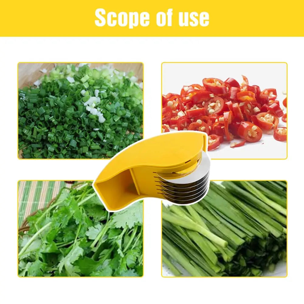 Parsley Chopper Roller Manual Scallion Cutter with 6 Stainless Steel Blade Detachable Herb Roller Mincer Vegetable Chopper Tools