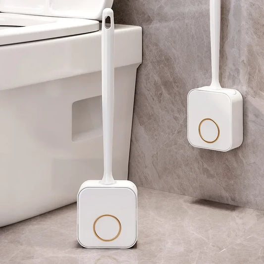 Silicone Toilet Brush Cleaning Products Home Wall Hanging Toilet Brush WC Cleaning Long Handle Brush Bathroom Accessories