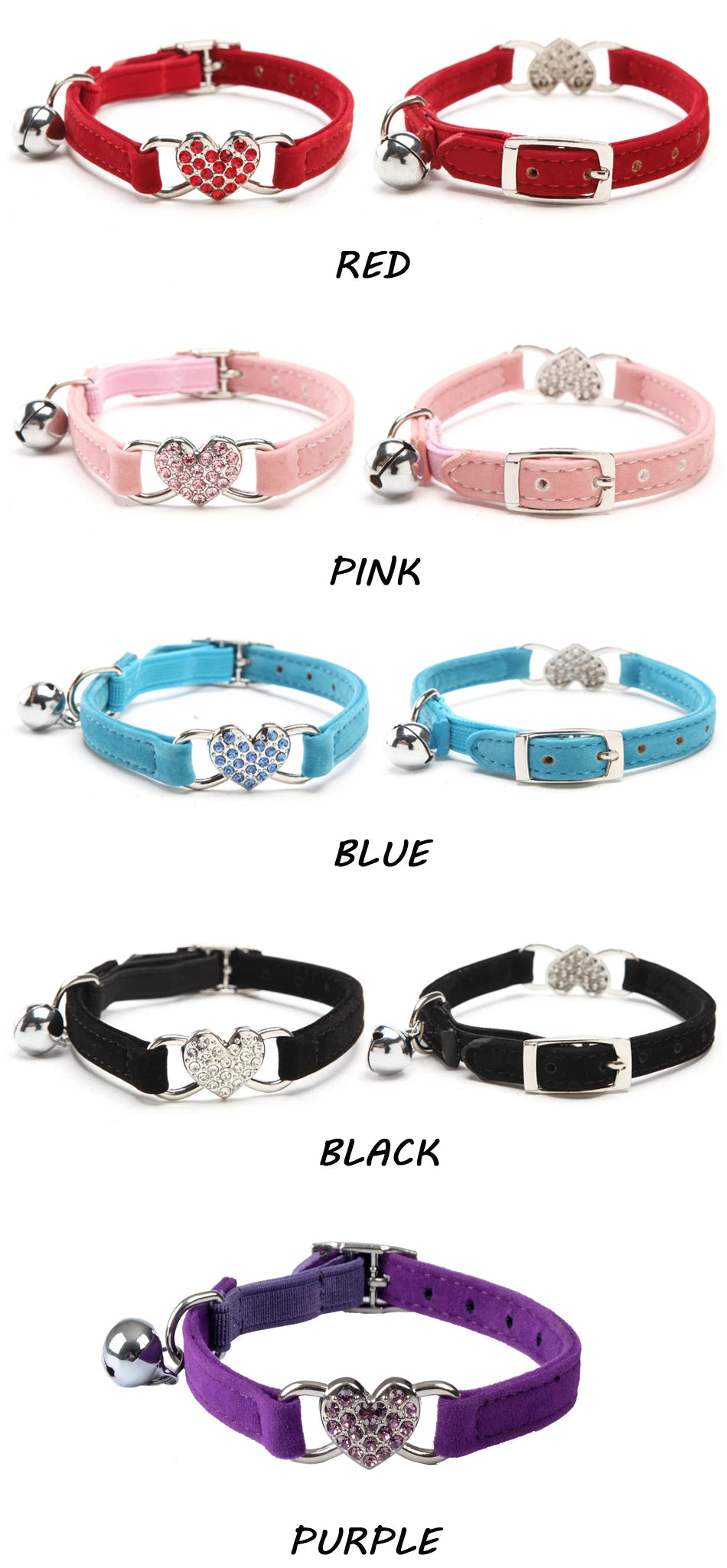 Cat collar with colored diamond flocking suitable for small dogs necklace