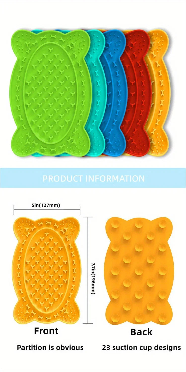 Pet Cat and dog tray suction cup lap pad slow eating pad anti-choking slow bowl lap pad silica gel slow eating plate