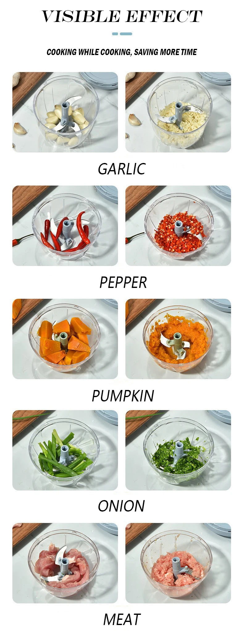 500/900ML Manual Meat Mincer Garlic Chopper Rotate Garlic Press Crusher Vegetable Onion Cutter Kitchen Cooking Accessories