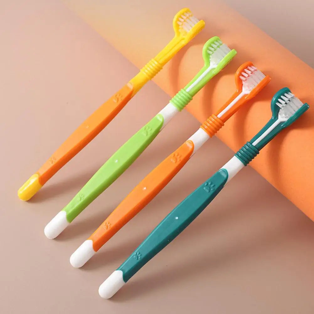 3 Sided Pet Toothbrush Dog Plastic Toothbrush Removing Bad Breath Care Tartar Cleaning Mouth Pet Dental Cat Cleaning Mouth