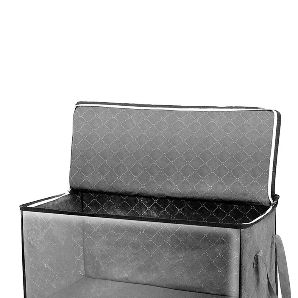 Large Capacity Clothes Storage Bag Non-Woven Foldable Quilt Storage Bag with Lids Zipper Wardrobe Clothing Organizer Sorting Box
