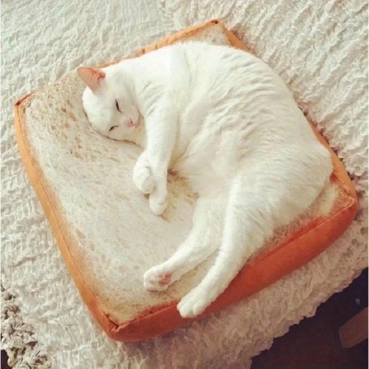 1Pcs Cat Pet Mat Simulation Sliced Bread Pillow Cushion Pet Plush Toy Toast Plush Pillow