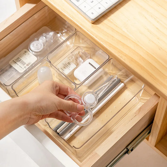 6pcs - Clear Plastic Makeup Organizer Cosmetic Storage Box Makeup Brush Holder Stationery Storage Pen Holder Lipstick Display