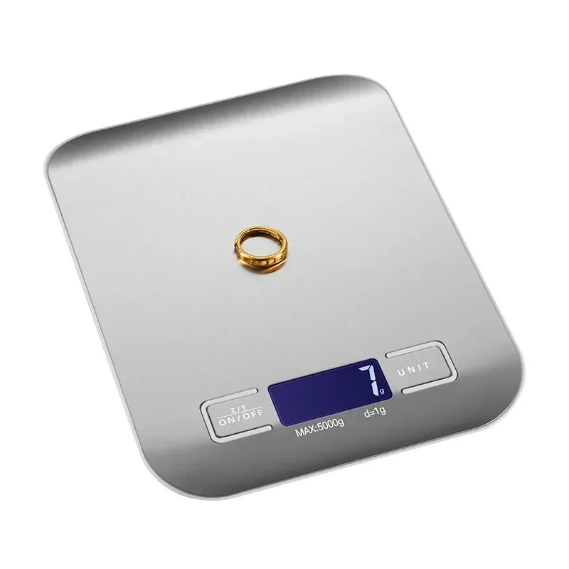 Multifunctional Stainless Steel Kitchen Scale with LCD Display