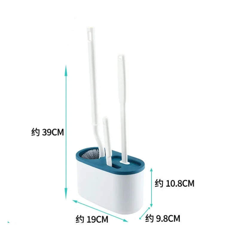 3 In1 Toilet Brush Silicone Wall Mounted Multi-functional Cleaning Tools with Bracket Home Bathroom Accessories Sets Wc