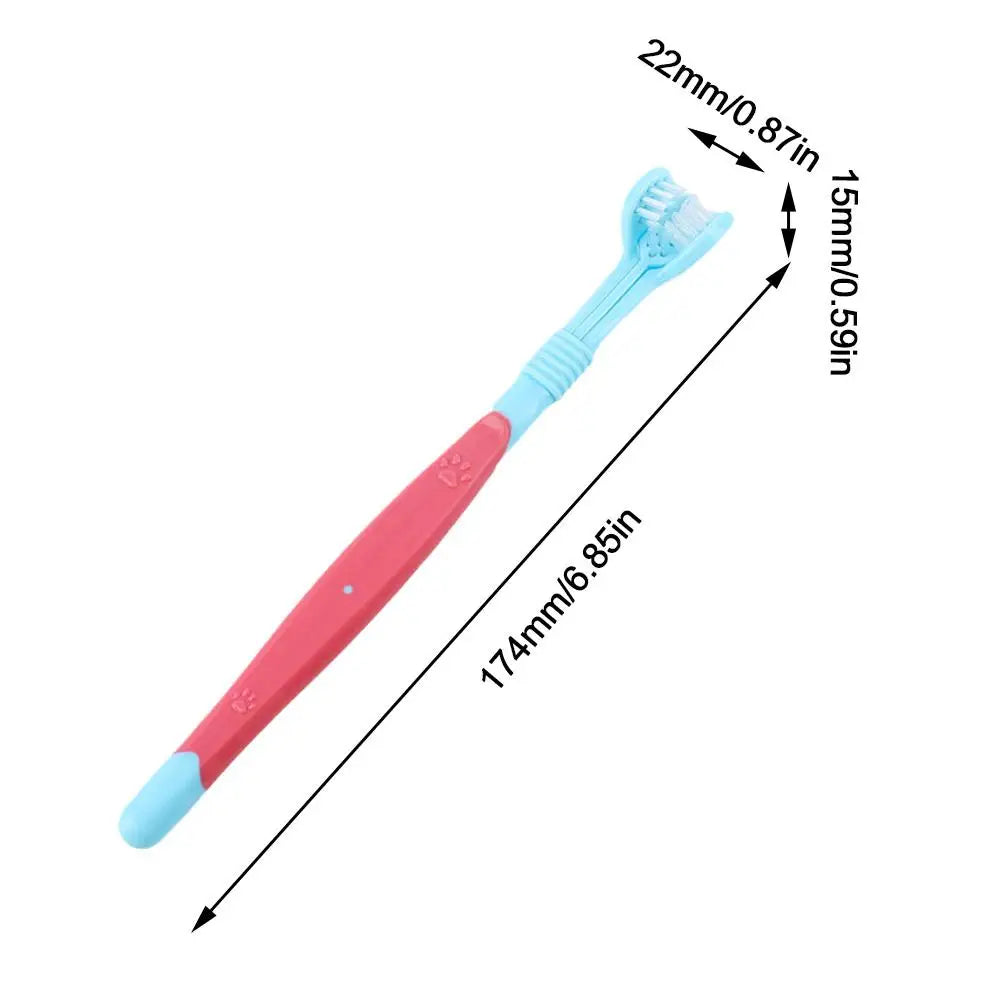 3 Sided Pet Toothbrush Dog Plastic Toothbrush Removing Bad Breath Care Tartar Cleaning Mouth Pet Dental Cat Cleaning Mouth