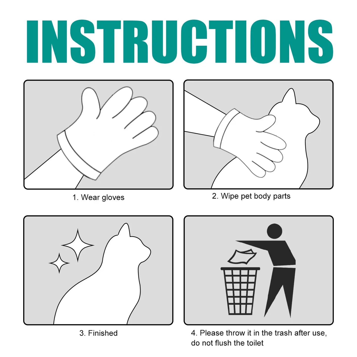 Pet leave-in cleaning gloves Dog bath deodorant deodorant Cat Clean dry cleaning gloves