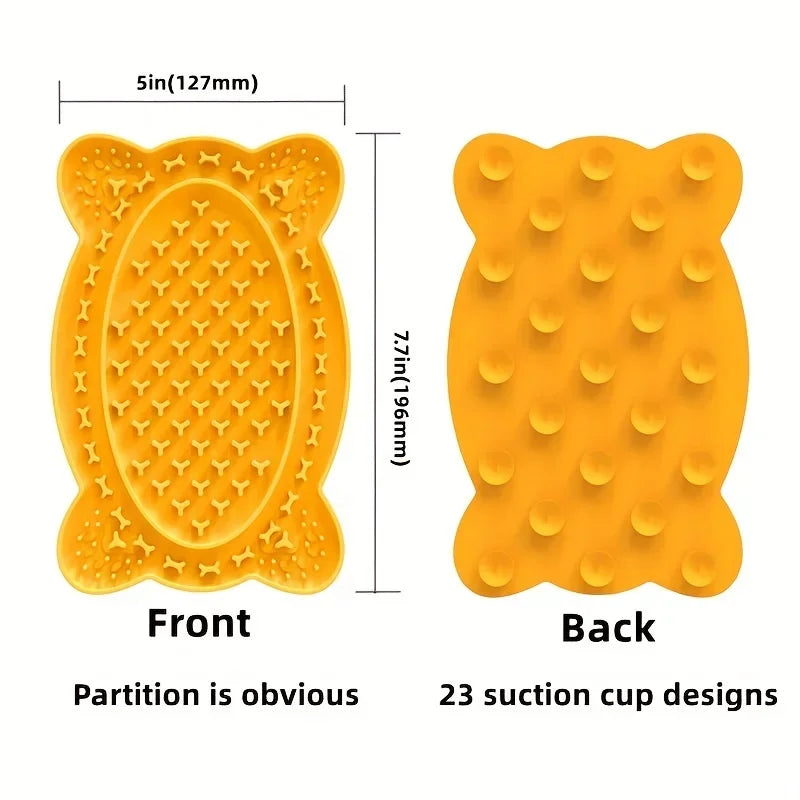 Pet Cat and dog tray suction cup lap pad slow eating pad anti-choking slow bowl lap pad silica gel slow eating plate