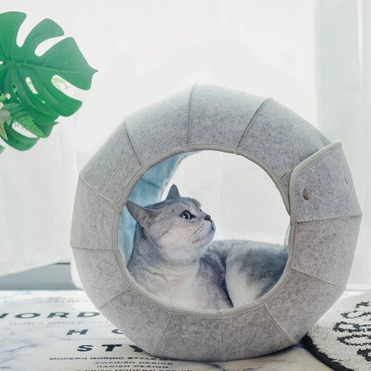 1pcs Pet Spherical Foldable Multiplayability Cat Toy Bed Interactive Cat Tunnel Toy Dual-Use Indoor Toy Cat House Kitten Mat