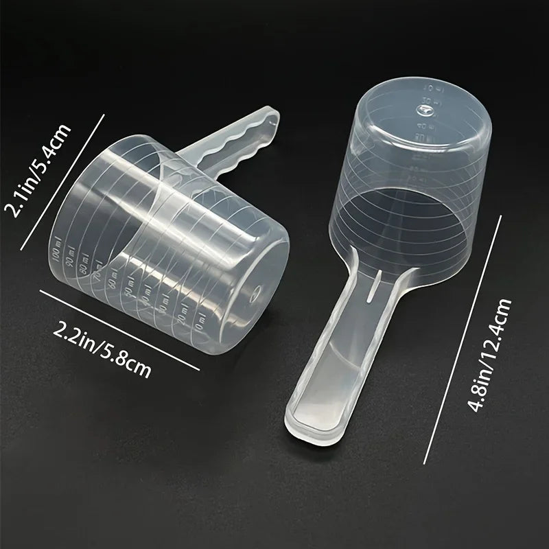 3pcs 100ml Transparent Pet Measuring Spoon With Scale