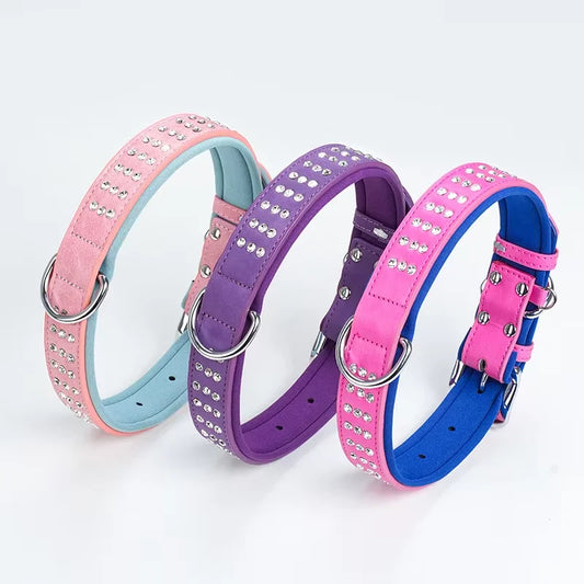 S-L Bling Rhinestone Puppy Dog Collars Personalized Small Dogs Chihuahua Collar for Small Dogs Cats Necklace Pet Accessories