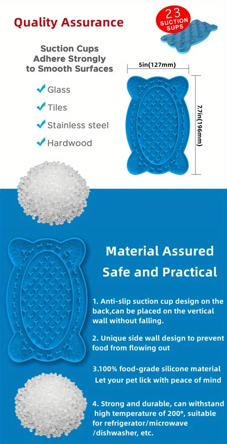 Pet Cat and dog tray suction cup lap pad slow eating pad anti-choking slow bowl lap pad silica gel slow eating plate