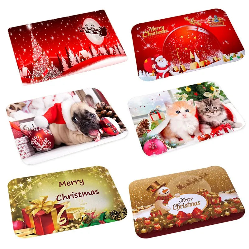 Merry Christmas Decorations for Home Elk Doormat Navidad Ornament New Year 2025 Gifts Xmas Party Decor Natal Noel 2024 Rug Mat