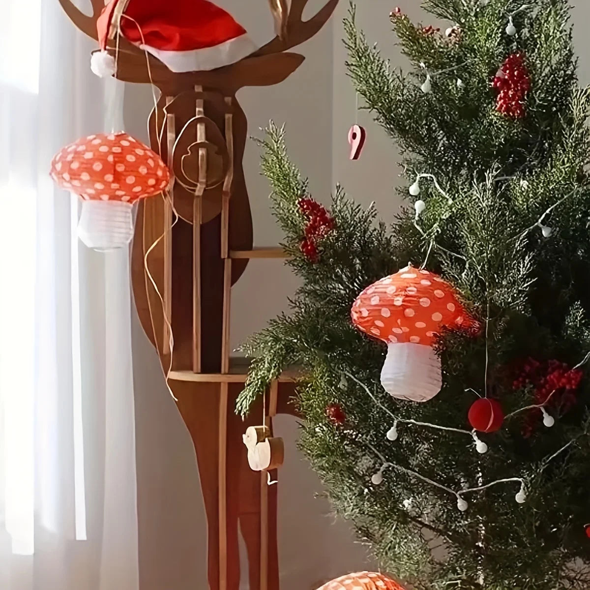 3pcs Large Mushroom Shaped Paper Lanterns