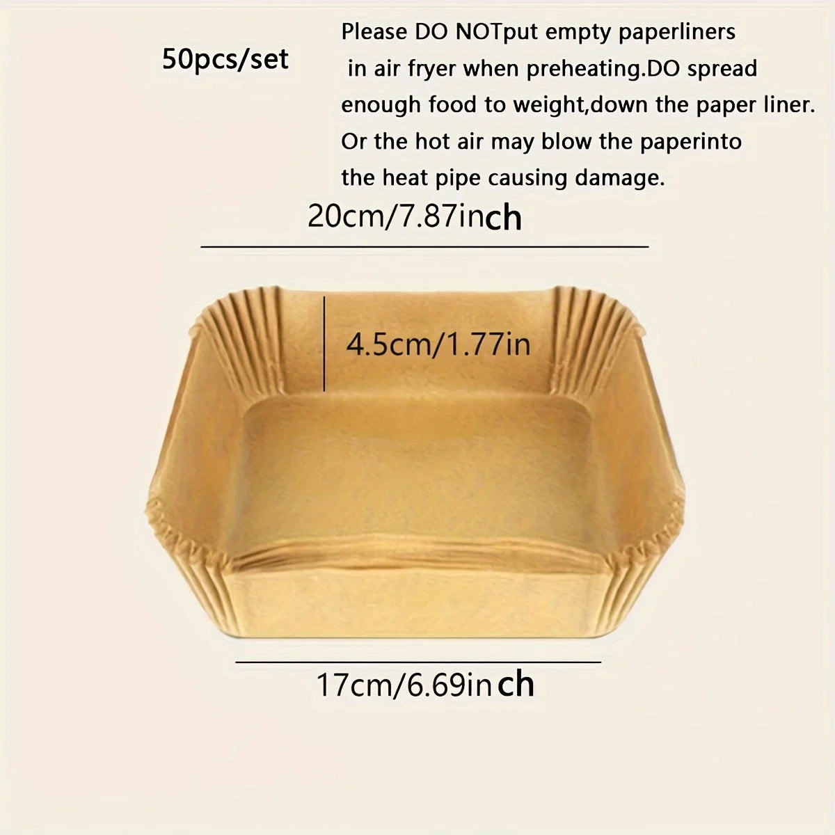 50Pcs Air Fryer Disposable Paper Air Fryer Accessories Square Round Oil-proof Liner Non-Stick Mat for Kitchen Oven Baking