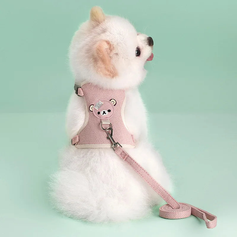 Cute Pet Harness Leash Set for Small Mid Dogs Cat