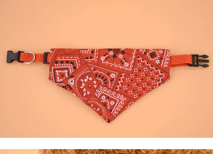 1pc Pink Color Random Pattern Pet Bandana With Adjustable Triangle Shape & Buckle Pet Dog Neck Scarf Puppy Cat Dog Collar Bibs