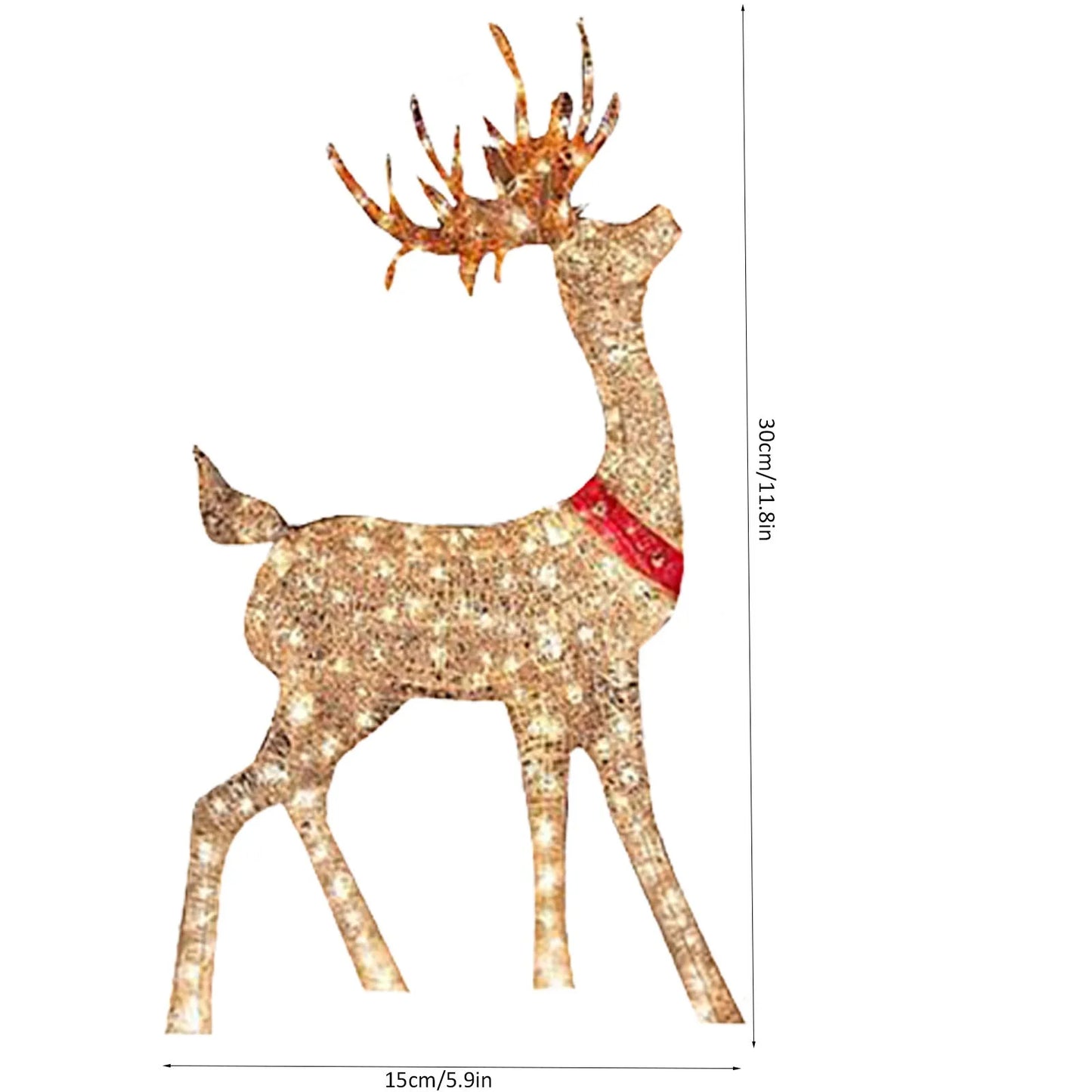Lighted Christmas Deer Sleigh Outdoor Yard Decoration Winter Decoration For Front Yards New Fashion And Simple Furnishings 2024