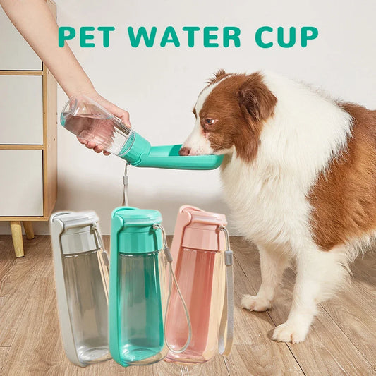 1pc Portable Pet Water Bottle For Dogs Cats, Plastic Pet Foldable Water Dispenser With Lanyard For Outdoor Walking Traveling