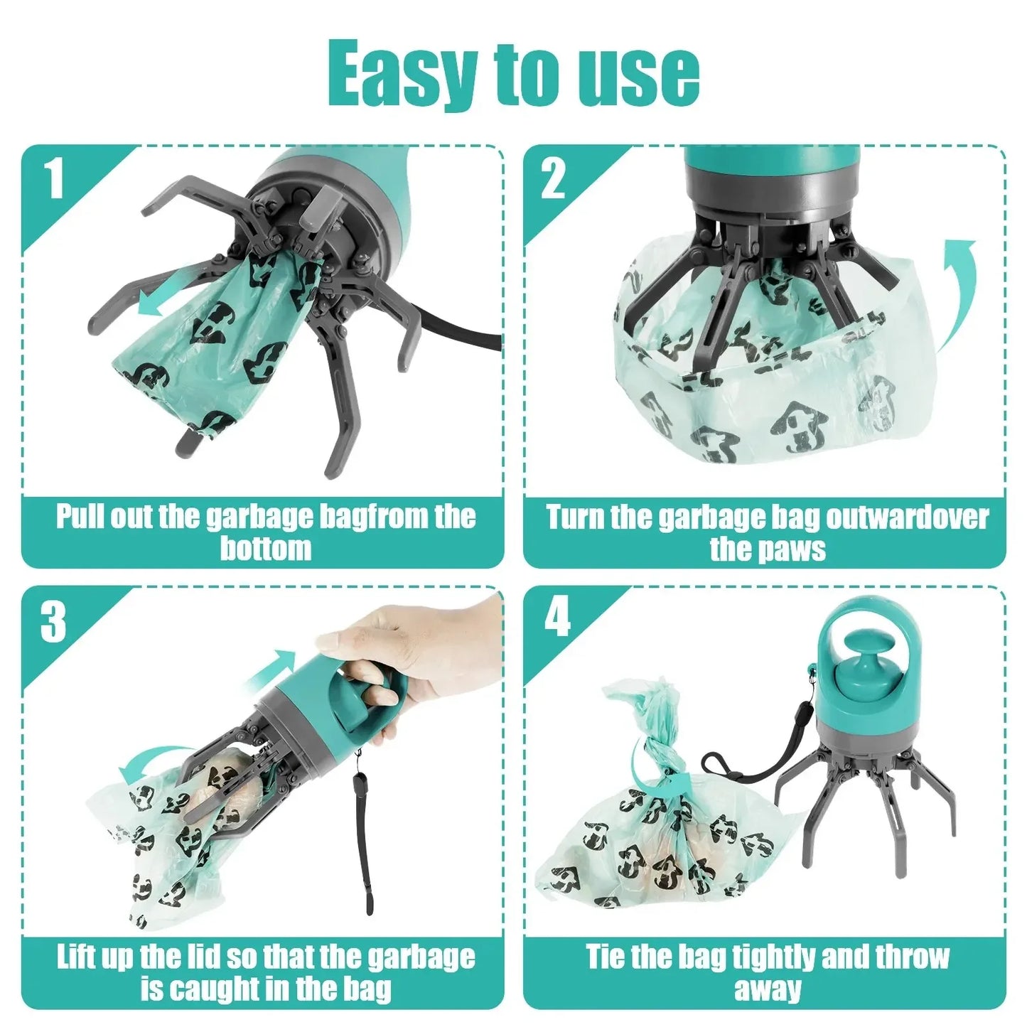 Pet Feces Pickup Dog Walking  Portable Excrement Shovel Picker Excrement Garbage Bag Dispenser Dog AccessoriesZero-contact