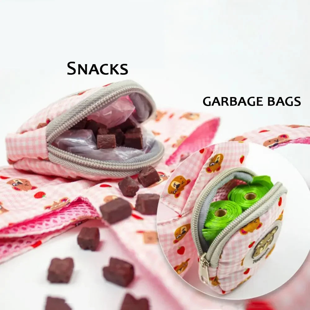 Pet Harness with Backpack for Dog Outdoor Travel Dog Snacks Backpack Cute Bear Motif Dog Harness with Leash Mini Dog Backpack