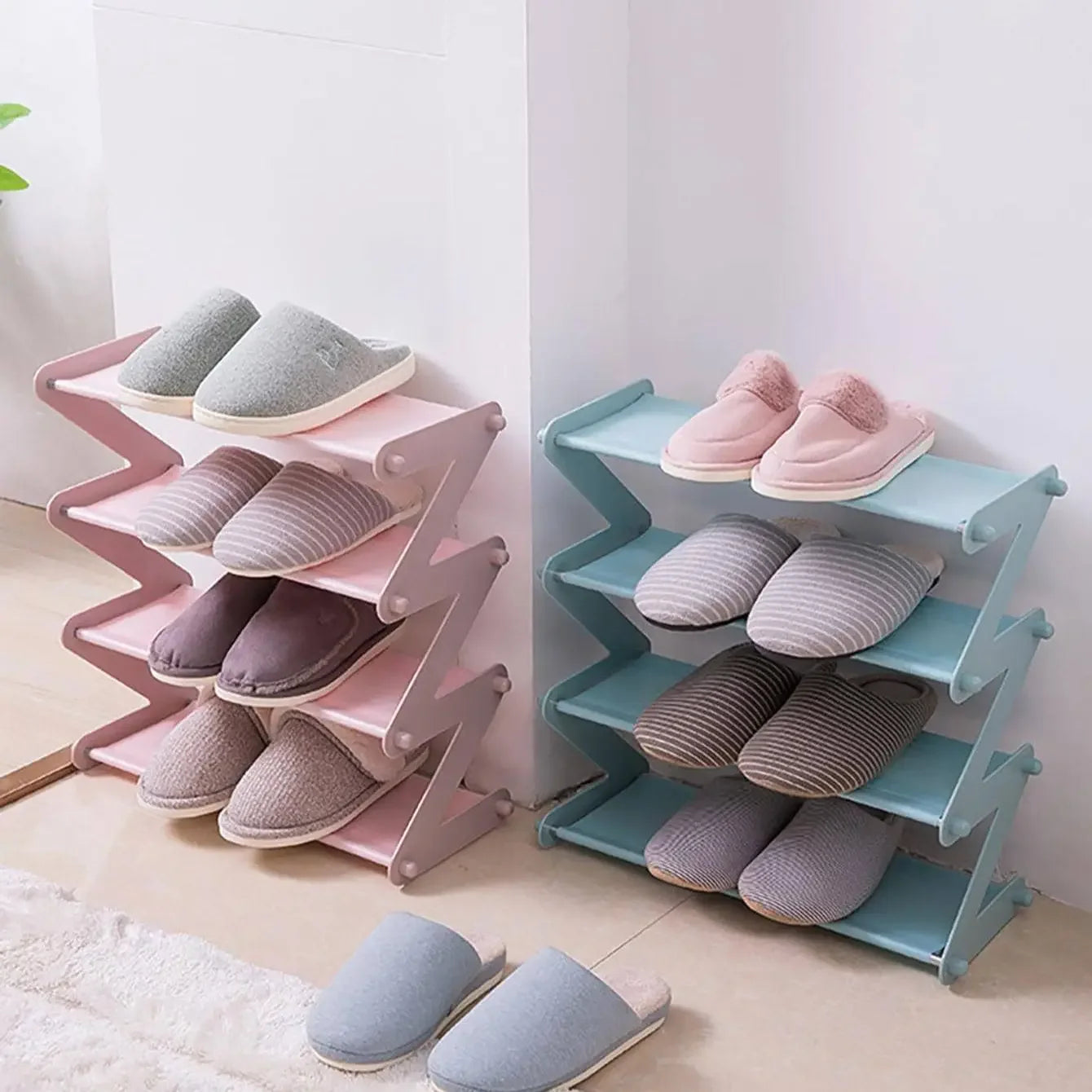 Simple multi-layer space saving X-shaped shoe rack