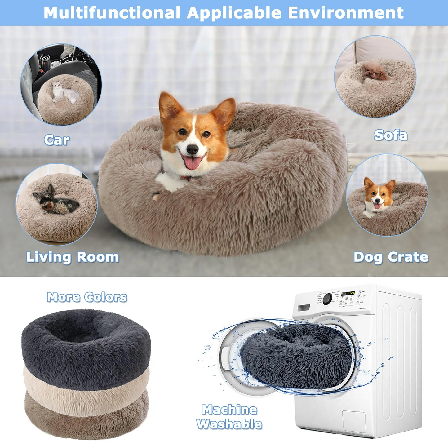 Round Pet Bed for Large Dog