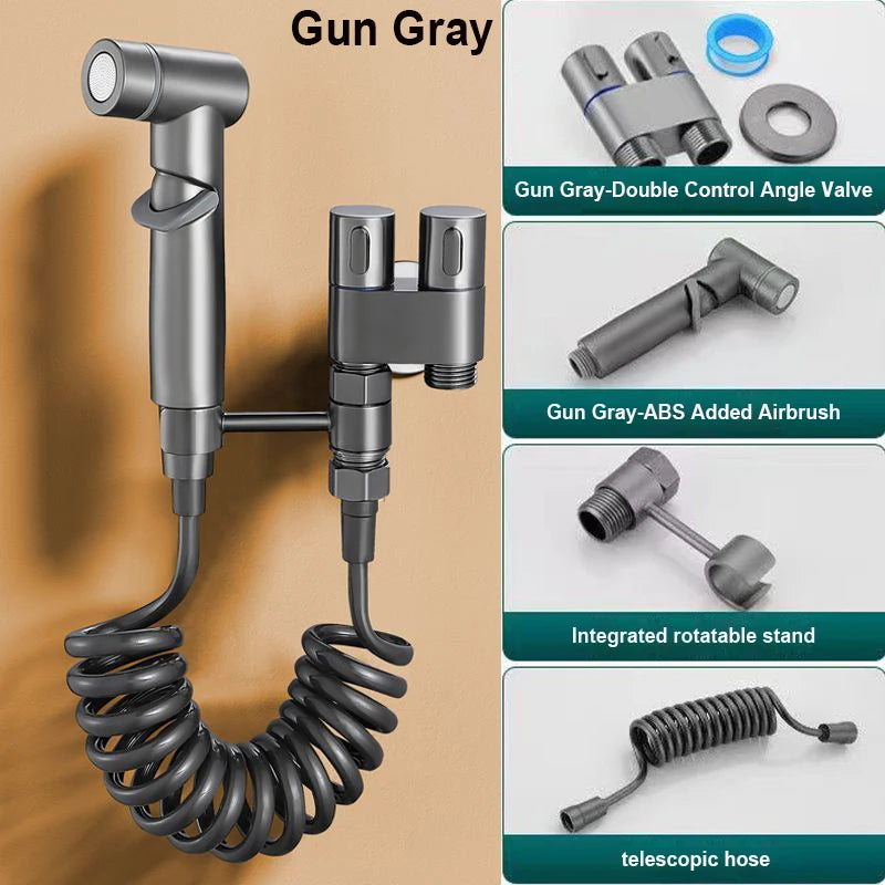 Double Outlet angle valve wall-mounted double outlet bidet toilet accessories Hygienic shower toilet bidet sprayer shower head