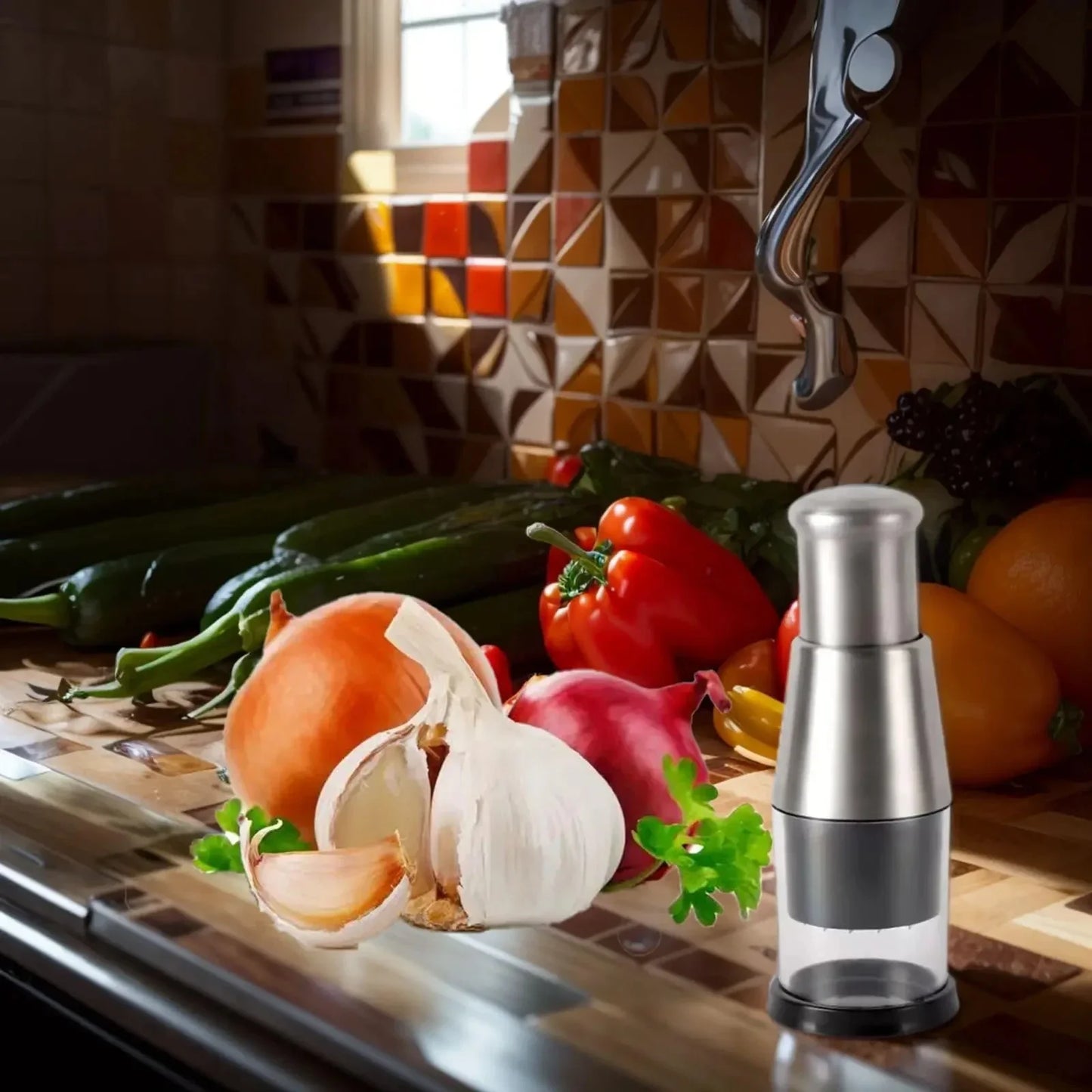 Manual Garlic Chopper Food Crusher Garlic Pressing Handheld Food Processors Slicer Dicer Mixer Kitchen Vegetable Slicer Tool