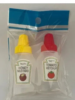 2pcs Mini Sauce Bottle Refillable Ketchup Honey Salad Containers Bottles Portable Sauce Jars Lunch Box Dressing Dispensers Box