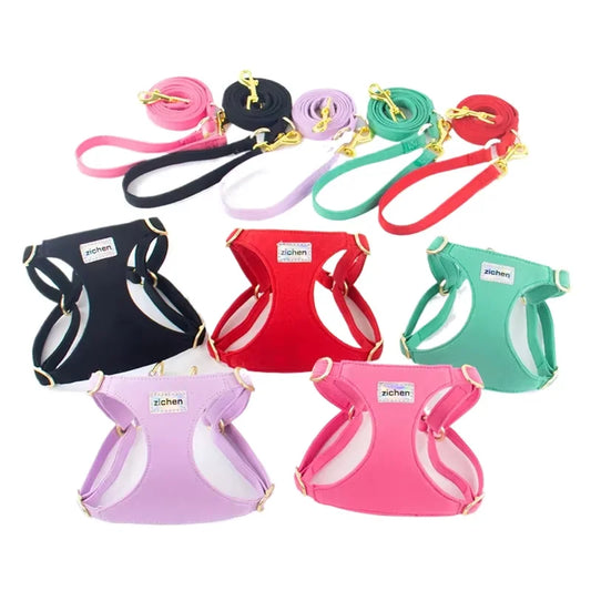 Puppy Cat Harness with Leash Waffle Pet Vest Clothes for Small medium Dogs Cats Harness Collar Yorkshire Dog Accessories