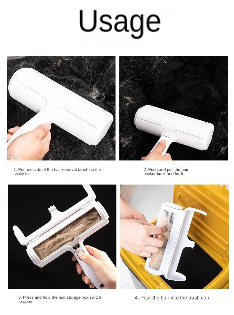 Pet Hair Remover Roller Cleaning Lint Sticky Hair Brush Hair Cleaner Dog Cat Remover Pet Supplies Brush for Sofa Clothe