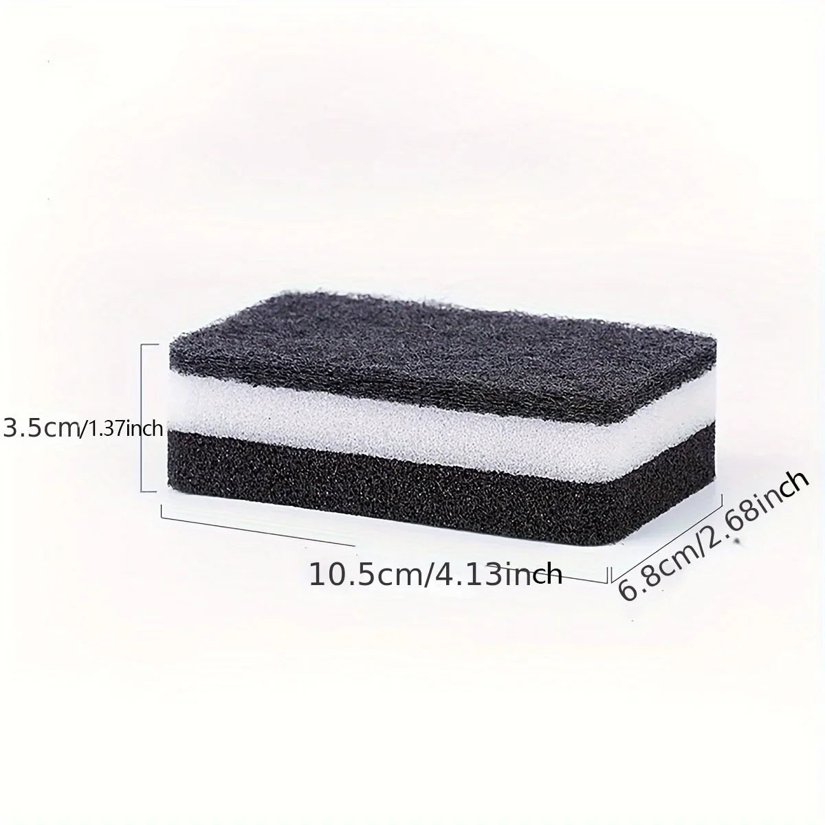 Black sandwiched white double-sided thickened dishwashing sponge