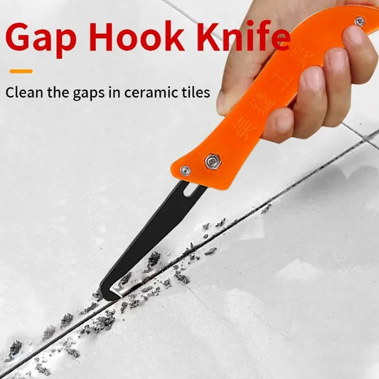 Professional Gap Hook Knife Ceramic Tile Floor Tile Repair Tool Cleaner Old Mortar Cleaning Dust Removal Steel Construction Tool