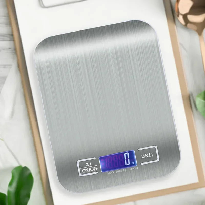 Multifunctional Stainless Steel Kitchen Scale with LCD Display