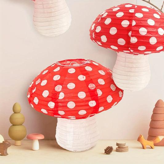 3pcs Large Mushroom Shaped Paper Lanterns