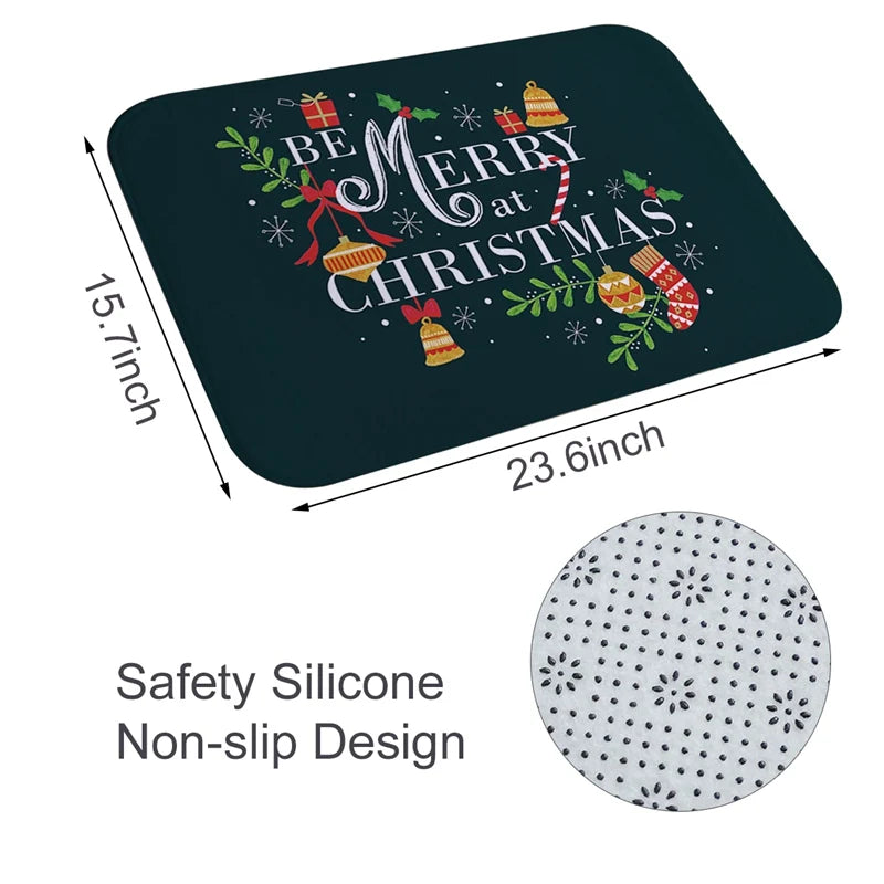 Merry Christmas Decorations for Home Elk Doormat Navidad Ornament New Year 2025 Gifts Xmas Party Decor Natal Noel 2024 Rug Mat