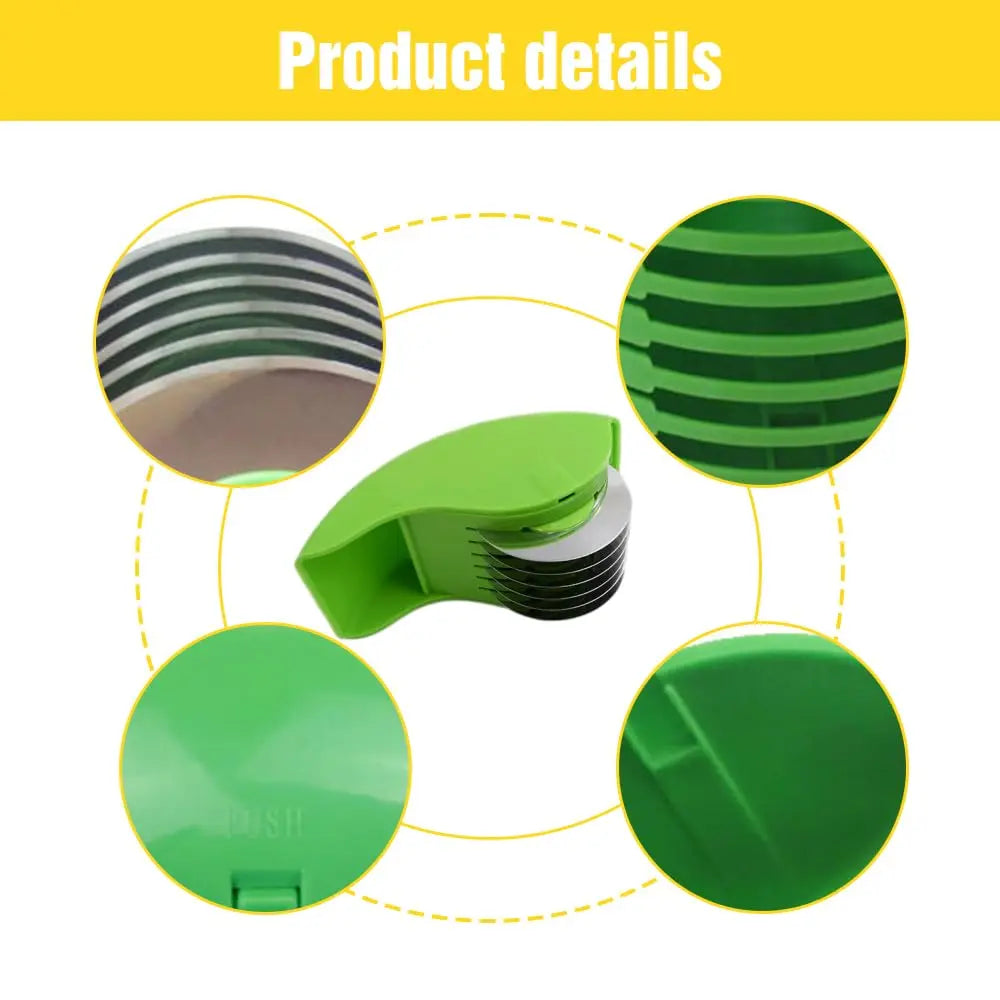 Parsley Chopper Roller Manual Scallion Cutter with 6 Stainless Steel Blade Detachable Herb Roller Mincer Vegetable Chopper Tools