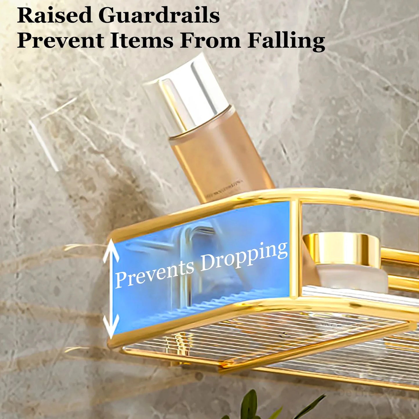 Luxury Acrylic Bathroom Shelf without Drilling Corner Shelf For Shower Kitchen Toilet Skincare Organizer Bathroom Accessories