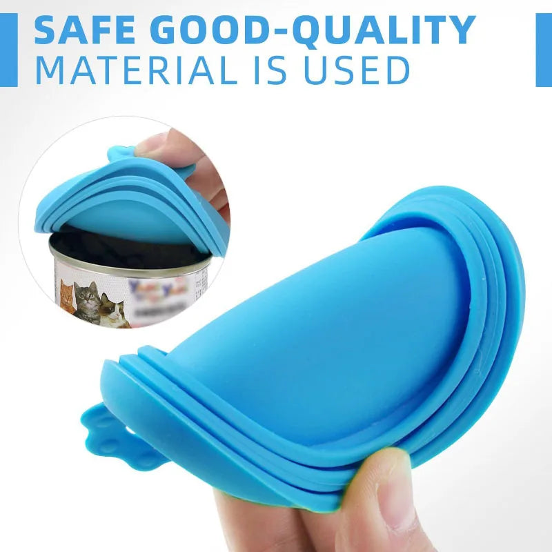 2pcs/set Reusable Pet Food Can Cover and Spoon Portable Dogs Cat Storage Tin Cap Lid Seal Cover Health Pet Supplies Pet Lids Can