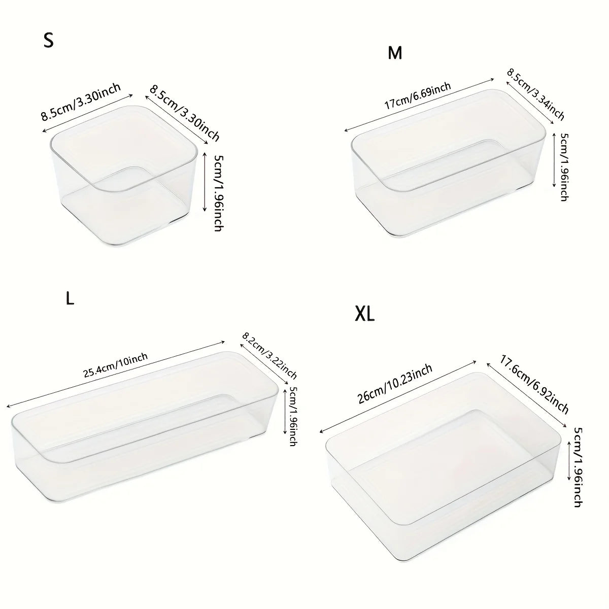 1pc-Acrylic desktop drawer classification transparent miscellaneous storage box, cosmetics, tableware, stationery storage box