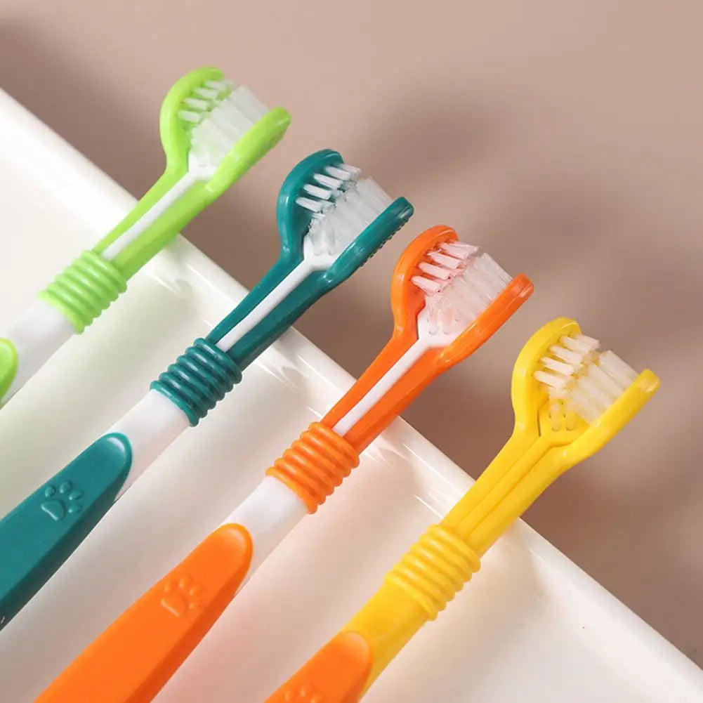 3 Sided Pet Toothbrush Dog Plastic Toothbrush Removing Bad Breath Care Tartar Cleaning Mouth Pet Dental Cat Cleaning Mouth