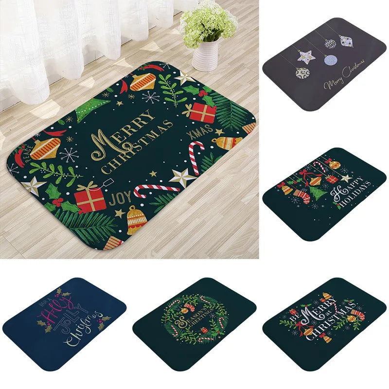 Merry Christmas Decorations for Home Elk Doormat Navidad Ornament New Year 2025 Gifts Xmas Party Decor Natal Noel 2024 Rug Mat