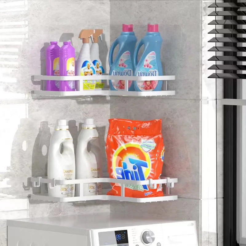 Luxury Acrylic Bathroom Shelf without Drilling Corner Shelf For Shower Kitchen Toilet Skincare Organizer Bathroom Accessories