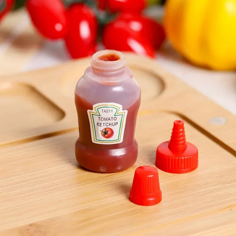 2pcs Mini Sauce Bottle Refillable Ketchup Honey Salad Containers Bottles Portable Sauce Jars Lunch Box Dressing Dispensers Box